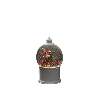 Afbeelding van Konstsmide Party Kerstverlichting Sneeuwlantaarn Met 4 Kerstmannetjes Op Batterijen Ø 12,5 X 21 Cm Antiek Wit