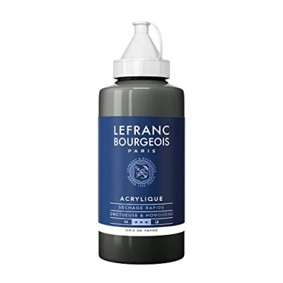 Afbeelding van Lefranc Bourgeois 300406 fijne acrylverf, hoog gepigmenteerd, goede dekking, romige homogene textuur 750ml fles Payne&#039;S Grey