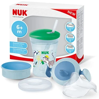 Afbeelding van NUK Drinkset All in 1 blauw/groen