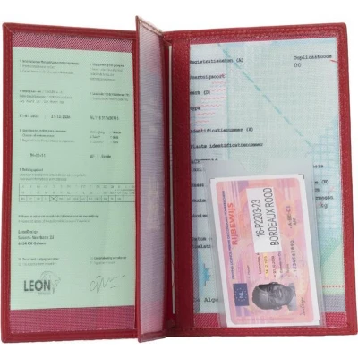 Afbeelding van Autopapieren mapje Compact Leer Bordeaux rood