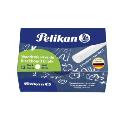 Afbeelding van Pelikan 701359 Schoolbordkrijt 755/12, wit, doosje met 12 stuks