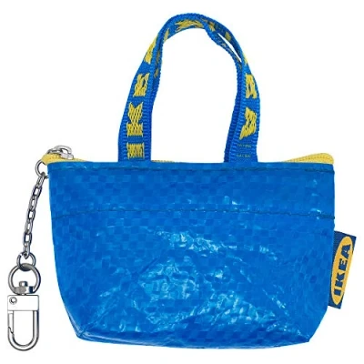 Afbeelding van IKEA Sleutel &amp; Coin Purse KNOLIG Tas Klein Blauw, (Mini Frakta Bag) Een Rits Met Karabijnhaak Clip (Aantal 1), S, Set van 1