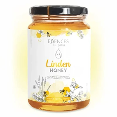 Afbeelding van Essences Bulgaria Rauwe Lindehoning 450gr Geweldige Smaak 100% Puur en Natuurlijk Zonder Toevoegingen Bijenhoning Natuurlijke Zoetstof GGO vrij Glutenvrij