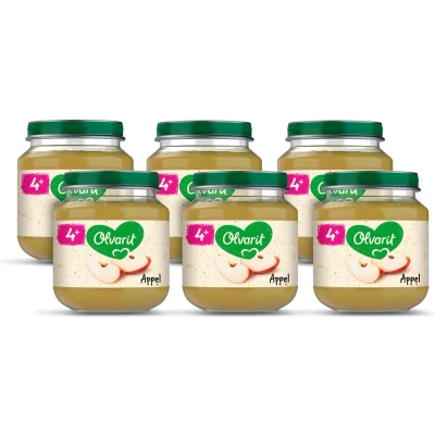 Afbeelding van 6x Olvarit 1e Fruithapje 4m Appel 125 gr