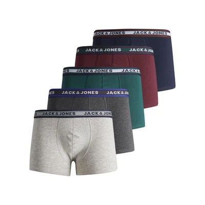 Afbeelding van JACK &amp; JONES Set van 5 boxershorts voor heren, stretch onderbroek, basic jersey ondergoed, Meerkleurig, XL