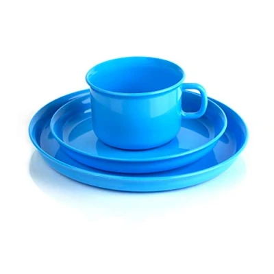 Afbeelding van Kimmel Kinderservies bestaande uit beker, schotel en bord, kunststof, lichtblauw