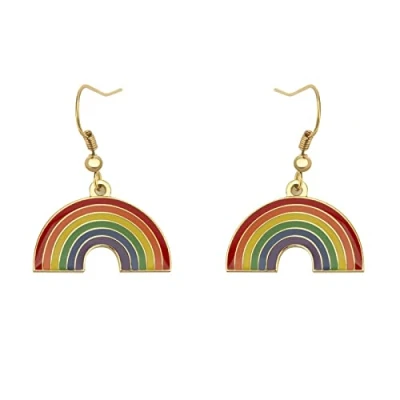 Afbeelding van Progress Pride Dangle Oorbellen Homo &amp; Lesbische LGBT Geschenken Regenboog Sieraden (Regenboog Vorm Oor)