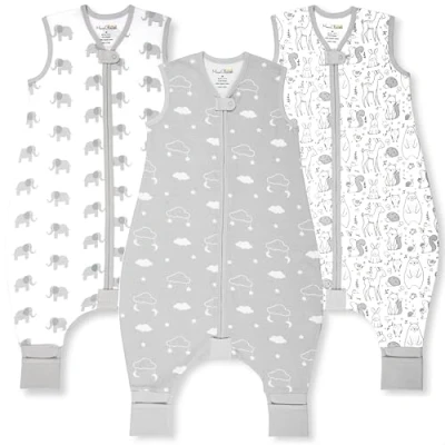 Afbeelding van babyslaapzak met beentjes, 0,5 TOG, zomerslaapzak, biologisch katoen, babyslaapzakken zonder mouwen, pijpen, voor zuigelingen, kinderen, jongens en meisjes, 80 cm, babylengte 82 92