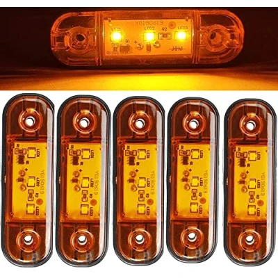 Afbeelding van HULX zijlicht voor, 10 stuks, 3 leds, parkeerlicht, zijmarkeringslichten van de auto, 12 V, 24 voor (geel)