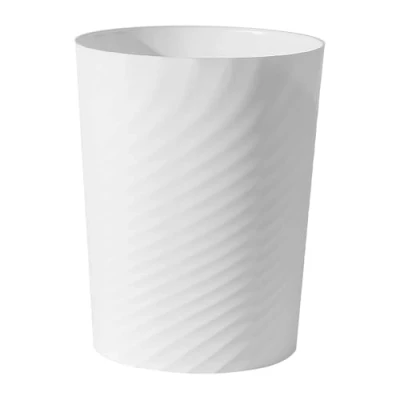 Afbeelding van Sinoba Prullenbak 8008 vuilnisemmer afvalemmer kunststof ideaal voor kinderkamer kantoor keuken hoogte 32 cm 12 l (wit)