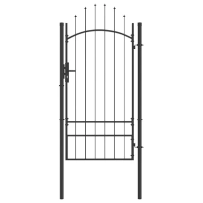 Afbeelding van vidaXL Tuinpoort met slot Grijs 200 x 100 cm Staal