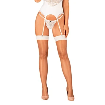 Afbeelding van Obsessive S814 stockings white L/XL
