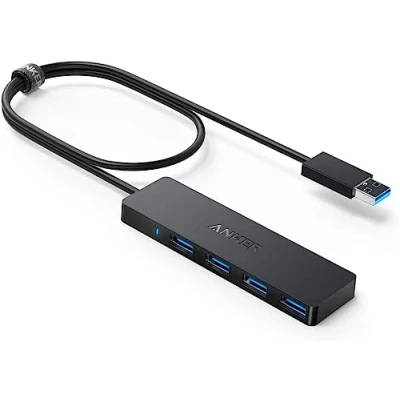 Afbeelding van Anker 4 poorts USB 3.0 hub, dunne data hub met 60 cm verlengkabel (geen laadvermogen), geschikt voor MacBook, Mac Pro, Mini, iMac, Surface XPS, PC, Flash Drive, Mobile HDD