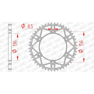 Afbeelding van AFAM Tandwiel Achterzijde Staal SUPER LIGHT 50T 520 Zwart MX ENDURO