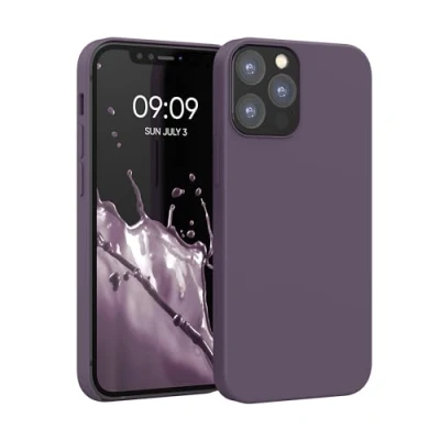 Afbeelding van kwmobile telefoonhoesje geschikt voor Apple iPhone 12 / Pro Hoesje met siliconen coating Smartphone case in Bleke iris