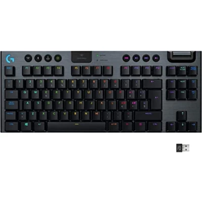 Afbeelding van Logitech G 915 LIGHTSPEED TKL Tenkeyless toetsenbord, draadloos, mechanisch gamingprofiel, GL Tactile Switches, LIGHTSYNC RGB, +40 uur batterijduur, Italiaans QWERTY zwart