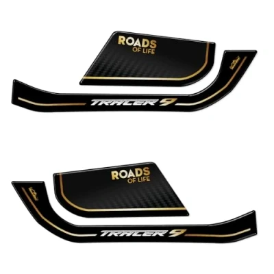 Afbeelding van Resin Bike Motorfietssticker compatibel met Yamaha Tracer 9 GT 2021 2023 Gold. motorbescherming handbescherming Tegen Stoten en Krassen. 3D geharste sticker Made in Italy