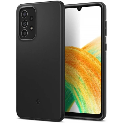 Afbeelding van Samsung Galaxy A33 Hoesje Kunststof Spigen Hardcase/Backcover Zwart Telefoonhoesje