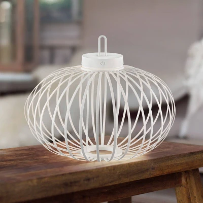 Afbeelding van JUST LIGHT. Akuba LED tafellamp, wit, 37 cm, bamboe