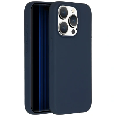 Afbeelding van Apple iPhone 15 Pro Hoesje Siliconen en TPU (zacht) Accezz Softcase/Backcover Donkerblauw Telefoonhoesje