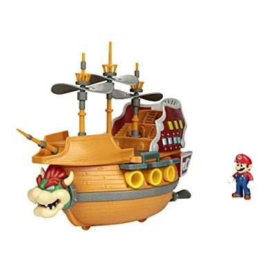 Afbeelding van Nintendo Super Mario Deluxe speelset Bowser schip incl. 5 figuren 6,5 cm &amp; 4 accessoires