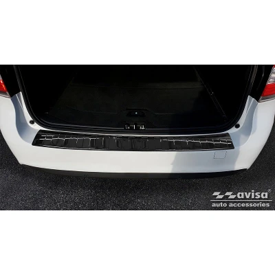 Afbeelding van Avisa Zwart Chroom RVS Achterbumperprotector passend voor Volvo V70 Facelift 2013 2016 &#039;Ribs&#039;