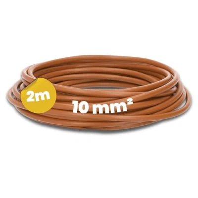 Afbeelding van Kalitec 2 meter H07V K 10 mm² bruine bedradingskabel I flexibele kabel mm2 bedrading fijndradig enkele tellerkast eendraads voor schakelkast