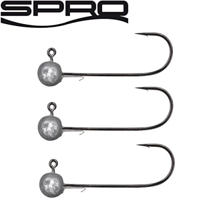 Afbeelding van Spro Round Jighead HD Jig 90 3 jighaken voor rubbervissen, jigkoppen, loodkop jiggen, vishaken rubberen aas, maat: 18 g / Gr. 5/0