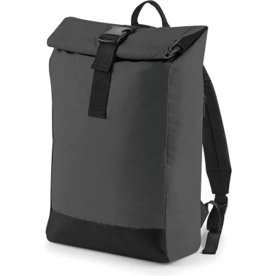 Afbeelding van Reflective roll top backpack, Black