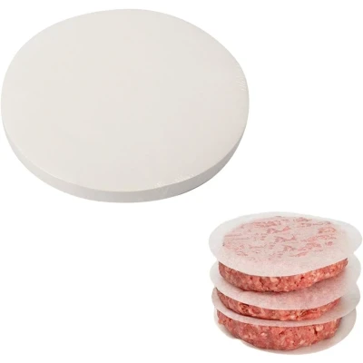 Afbeelding van 100 stuks hamburgerpapier, rond, anti aanbaklaag, blad bakpapier voor burgerpers, vetdicht, 11 cm