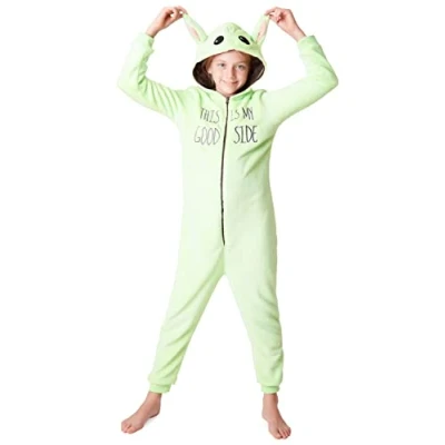 Afbeelding van Star Wars Onesie Jongen van Baby Yoda, Mandalorian The Child Eendelige Pyjama, Kleding, Fleece Kind, Nachtkleding Kinderen, Cadeau Jongens (Groen, 9 10 Jaar)