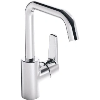 Afbeelding van Hansa polo 1 gats wastafelkraan met hoge 120 draaibare uitloop 15 2cm zonder waste chroom 51542293