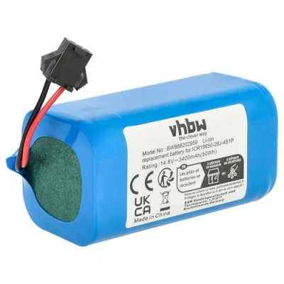 Afbeelding van vhbw Batterij compatibel met Ultenic D5s huishoudelijke robot (3400 mAh, 14,8 V, Li ION)