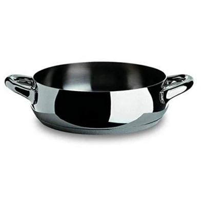 Afbeelding van Alessi Mami Lage Braadpan, Roestvrij Staal, 28 cm (SG102/28), Gepolijst Zilver