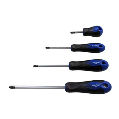 Afbeelding van US PRO Gereedschap 4 Stuk Japanse Industrie Standaard Schroevendraaier Set JIS ph1,2,3 1616