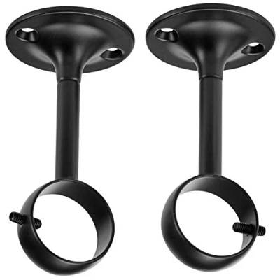 Afbeelding van Amazon Basics Plafondhouder voor een gordijnroede met diameter van maximaal 2,9 cm, set 2, zwart