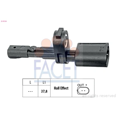 Afbeelding van FACET Sensor wielsnelheid voor CUPRA Ateca (KH7) VW Passat Variant (3G5, CB5)