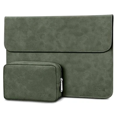 Afbeelding van TECOOL 12.3 13 Inch Laptophoes, Waterbestendige Beschermhoes Laptoptas Sleeve en Accessoiretas voor 2018 2020 Macbook Air A1932/A2179, 2016 Pro 13, Surface X 7 6 5 4 3 Groen