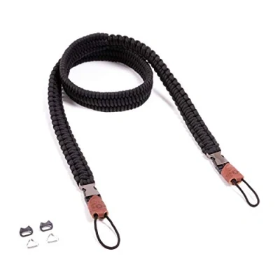 Afbeelding van C Rope Camerariem The Traveler handgevlochten paracord, schouderriem met snelsluiting, Silent Black, 125 cm