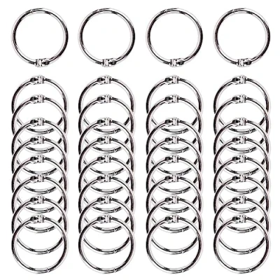 Afbeelding van 100 stuks bindringen, 35 mm, boekbinderringen, indexkaarten, ring, metaal, losse bladeren, boek, ringen, zilver