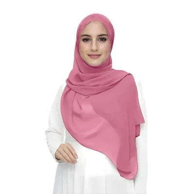 Afbeelding van Premium Chiffon Hijab Hoofd Sjaal Wrap Voor Moslim Vrouwen Lichtgewicht (Dusty Pink)