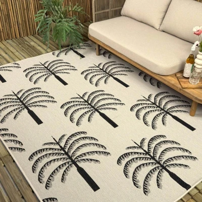 Afbeelding van Buitenkleed Oase zwart/wit Interieur05 200 x 290 cm (L)