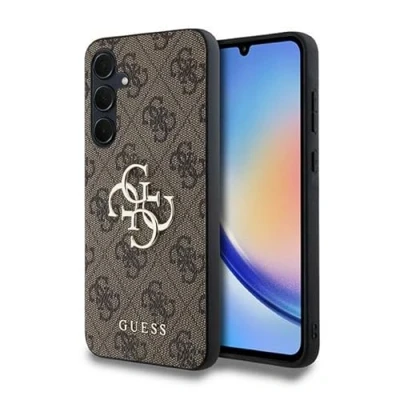 Afbeelding van Guess 4G Metal Logo Back Case Geschikt voor Samsung Galaxy A35 (A356) Bruin