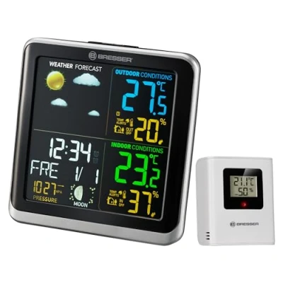 Afbeelding van Bresser Weerstation Climatemp Tb 14,4 Cm Zwart 3 delig