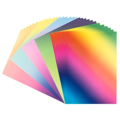 Afbeelding van Ideen mit Herz Decor papier met kleurverloop, kleurrijk decoratief karton, DIN A4, 250 g/m², intensief of pastel, 5 verschillende 30 vellen