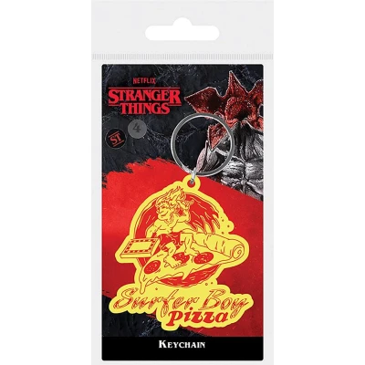 Afbeelding van Stranger Things Surfer Boy Pizza Rubber Keychain