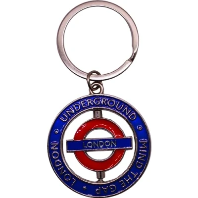 Afbeelding van Gelicentieerde London Underground Coin Spinner Sleutelhanger 4 Stijlen Mind the Gap, Train (Flesopener ook), Hang op Handtas, rugzak, Londen, 7.5cm