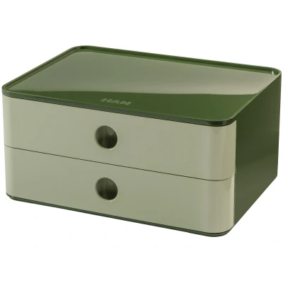 Afbeelding van Smart box Han Allison met 2 lades licht groen, stapelbaar