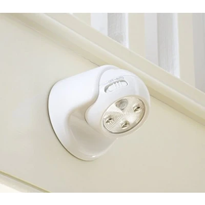 Afbeelding van Auraglow batterijgevoede bewegingsgeactiveerde PIR sensor Verwijderbare draadloze LED beveiligingslamp (wit, batterijen inbegrepen)