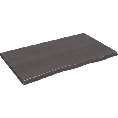 Afbeelding van vidaXL Wastafelblad 100x60x(2 4) cm behandeld massief hout donkerbruin